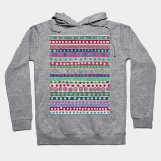 Multi Dots and Stripes Dark Pastels Hoodie